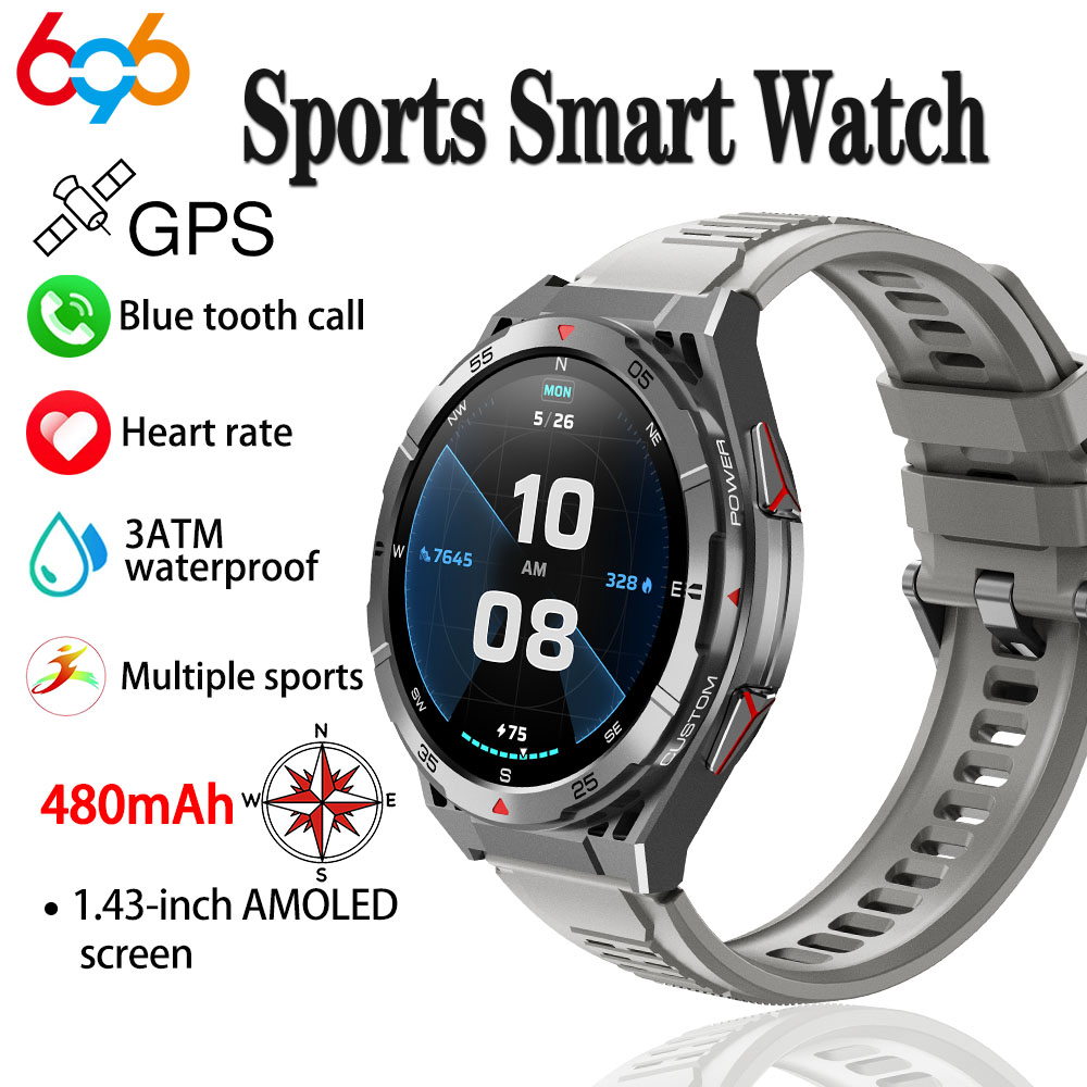 Gps Running Watch - ใหม่สมาร์ทนาฬิกา GPS กีฬาเข็มทิศความสูงความดันอากาศฟันสีฟ้า Call 3ATM กันน้ําสุขภาพหน้าจอ