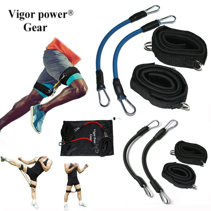 Running Gear Parts - ท่อต้านทานพร้อมสายรัดข้อเท้าทั้งชุดฝึกขาออกกำลังกายสำหรับวิ่งเตะมวยต่อยเทควันโดกีฬาทุกประเภท