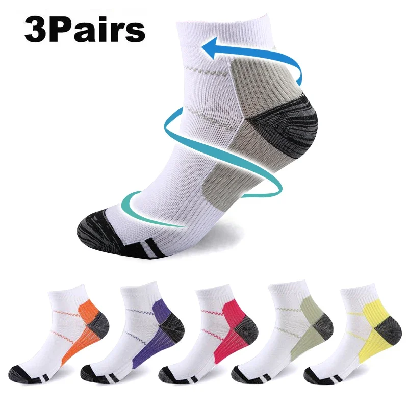 Trail Running Gaiter - 1/3/5 คู่ผู้ชายผู้หญิงถุงเท้าคู่ยืดหยุ่นถุงเท้าการบีบอัดกีฬากลางแจ้งวิ่งขี่จักรยานถุงเท้าข้อเท้าเรือ