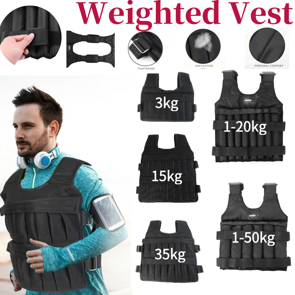 Running Gear Vest - เสื้อแจ็คเก็ตออกกำลังกายแบบปรับน้ำหนักได้ 3/15/35 กก. อุปกรณ์ออกกำลังกายสำหรับวิ่ง เทรนนิ่ง วิ่งจ๊อกกิ้ง