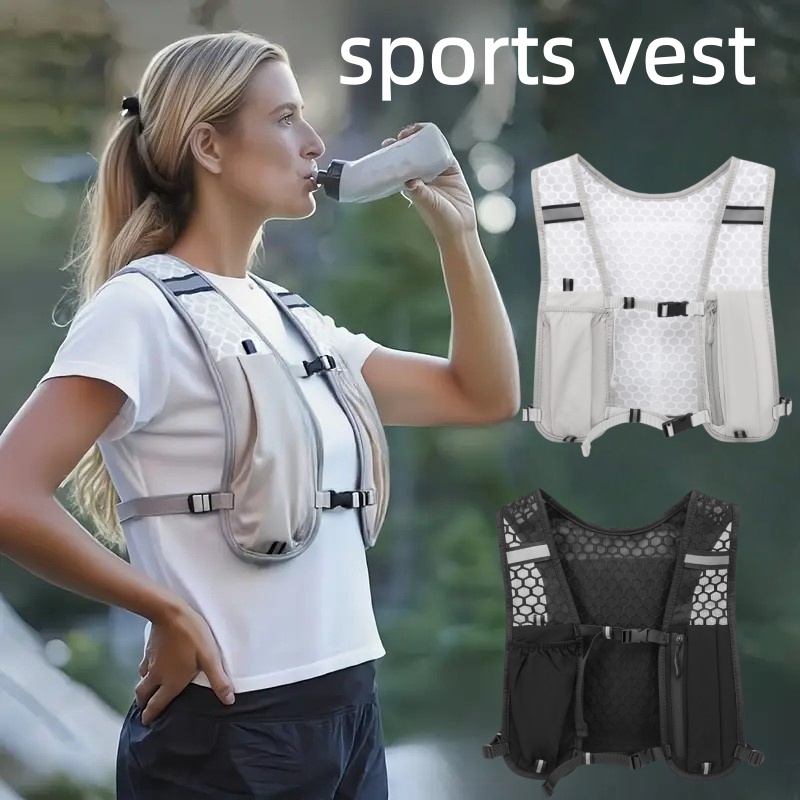 Running Hydration Vest - เสื้อกั๊กวิ่งแบบ unisex กันน้ำ ระบายอากาศได้ดี ใช้เป็นกระเป๋าเป้สะพายหลังสำหรับเดินป่า ปั่นจักรยาน