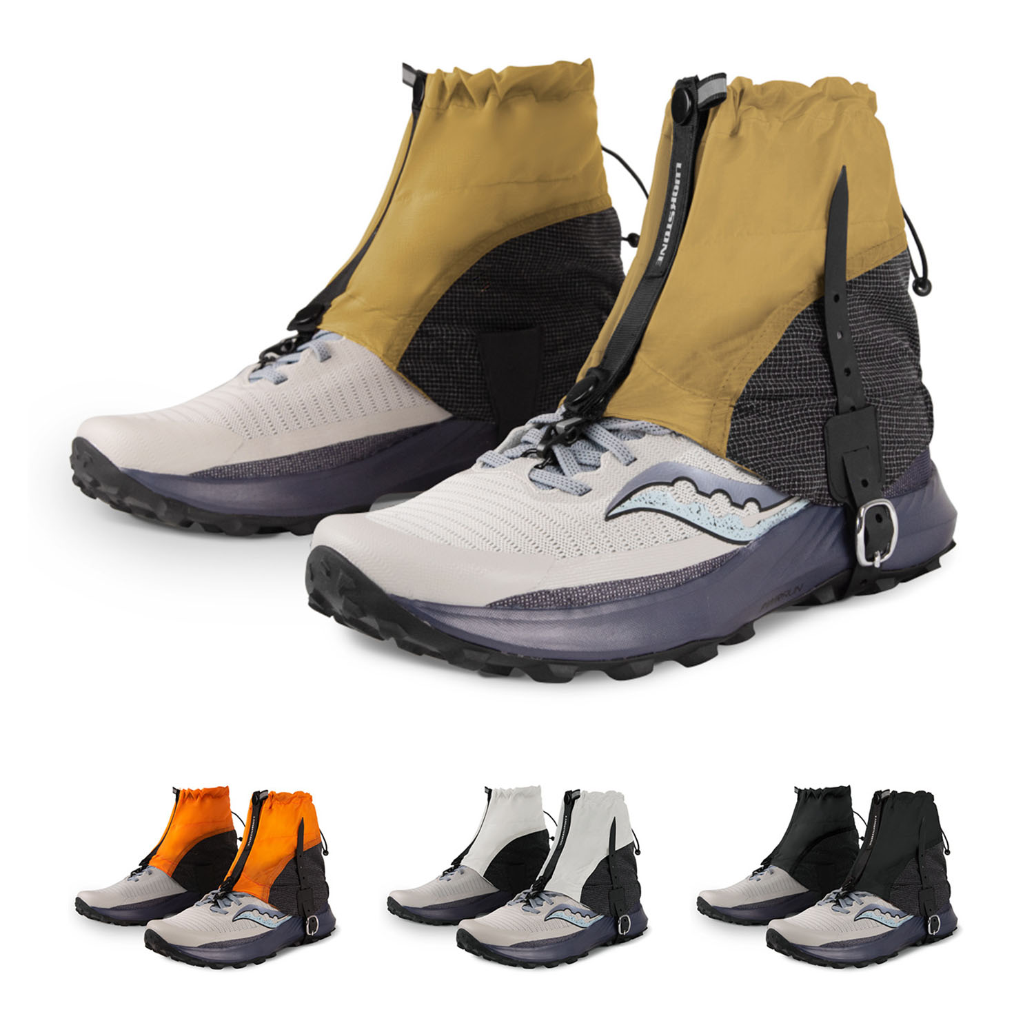 Trail Running Gaiter - ผ้าคลุมขาแบบกันน้ำสำหรับกิจกรรมกลางแจ้ง ผ้าคลุมข้อเท้าแบบสั้นสำหรับรองเท้าขนาด 36-46 เหมาะสำหรับการตั้งแคมป์ เดินป่า เล่นสกี