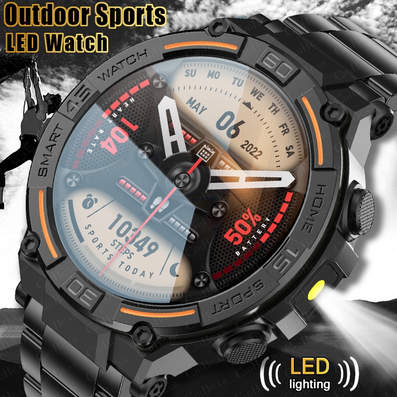 Gps Running Watch - นาฬิกาสมาร์ทวอทช์ทหารสำหรับผู้ชาย ทนทาน กันน้ำ รองรับ GPS สำหรับเล่นกีฬาและออกกำลังกาย