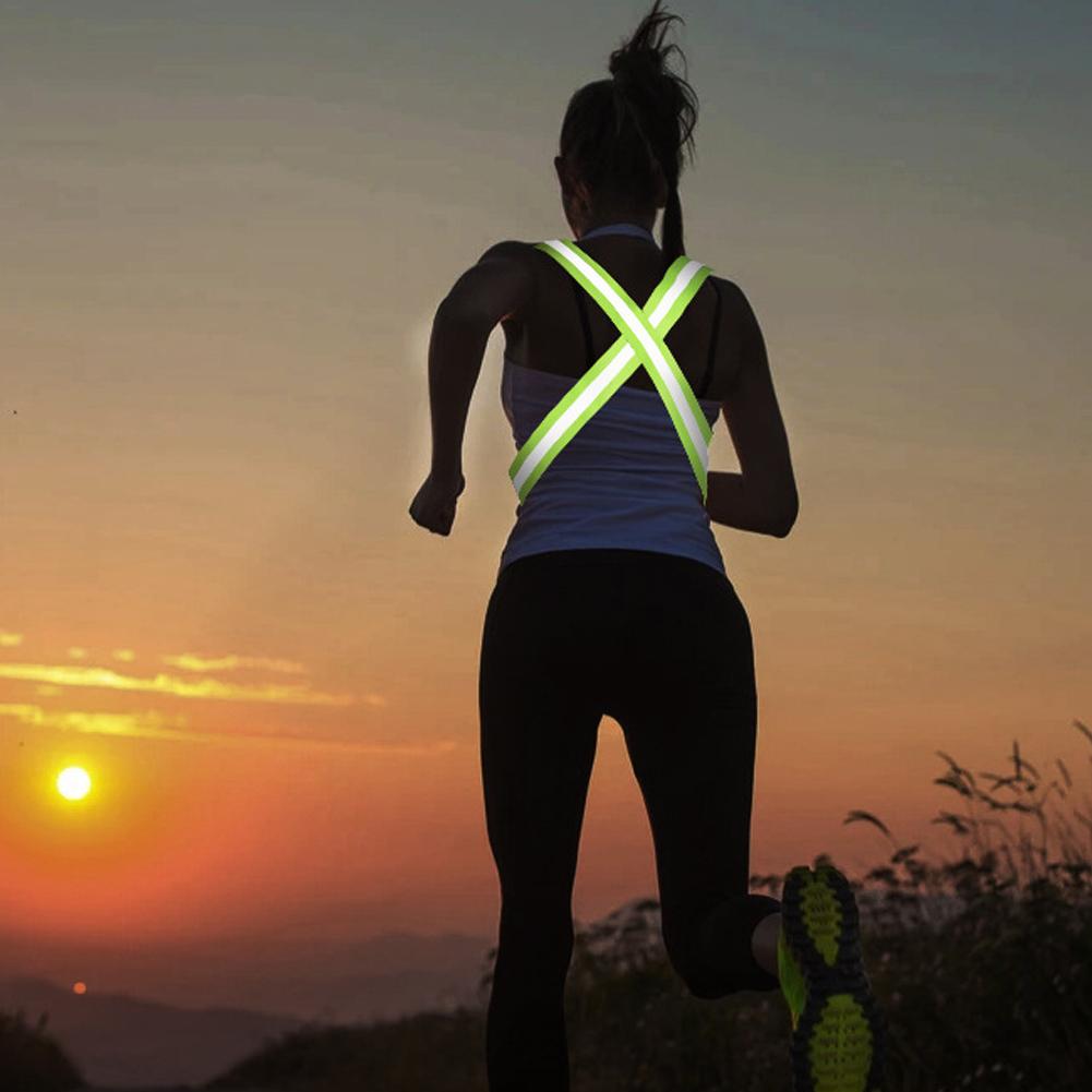 Running Gear Reflective - ใหม่ Highlight สายรัดสะท้อนแสง Night วิ่งขี่เสื้อผ้าเสื้อกั๊กปรับความปลอดภัยเสื้อกั๊กแถบยืดหยุ่นสําหรับเด็กและผู้ใหญ่