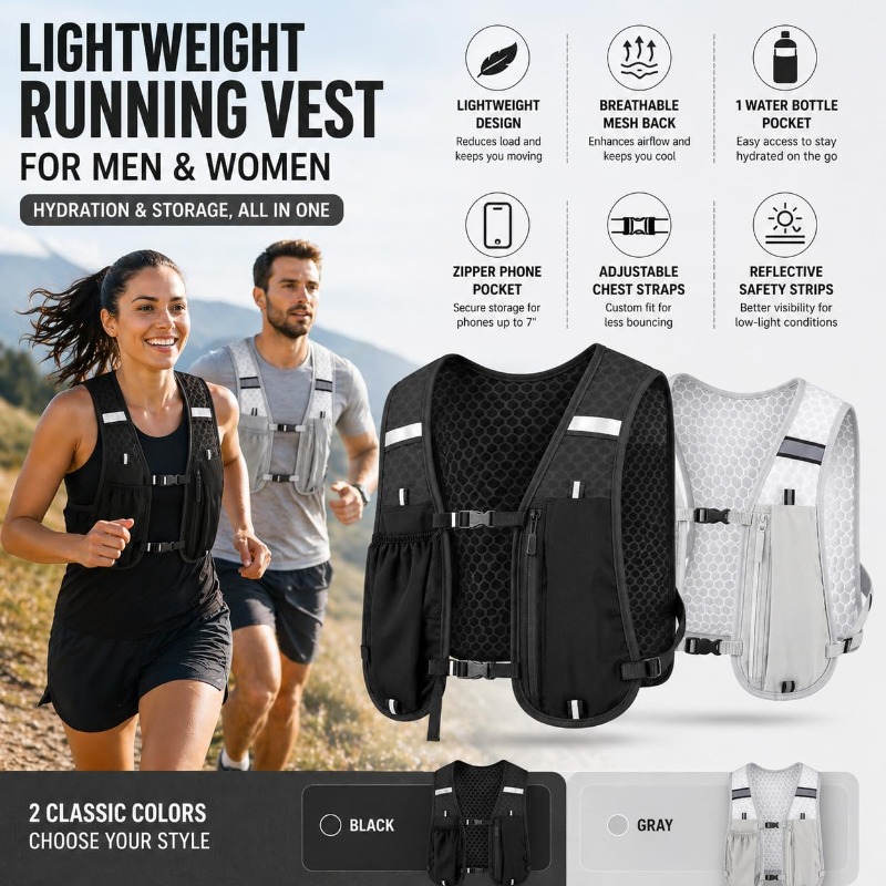 เสื้อกั๊กสะท้อนแสงน้ำหนักเบาสำ - Running Gear Autumn บทวิจารณ์และราคา