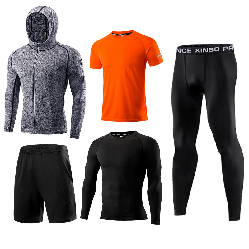 ชุดออกกำลังกายผู้ชาย 5 ชิ้น ชุ - Running Gear Autumn บทวิจารณ์และราคา