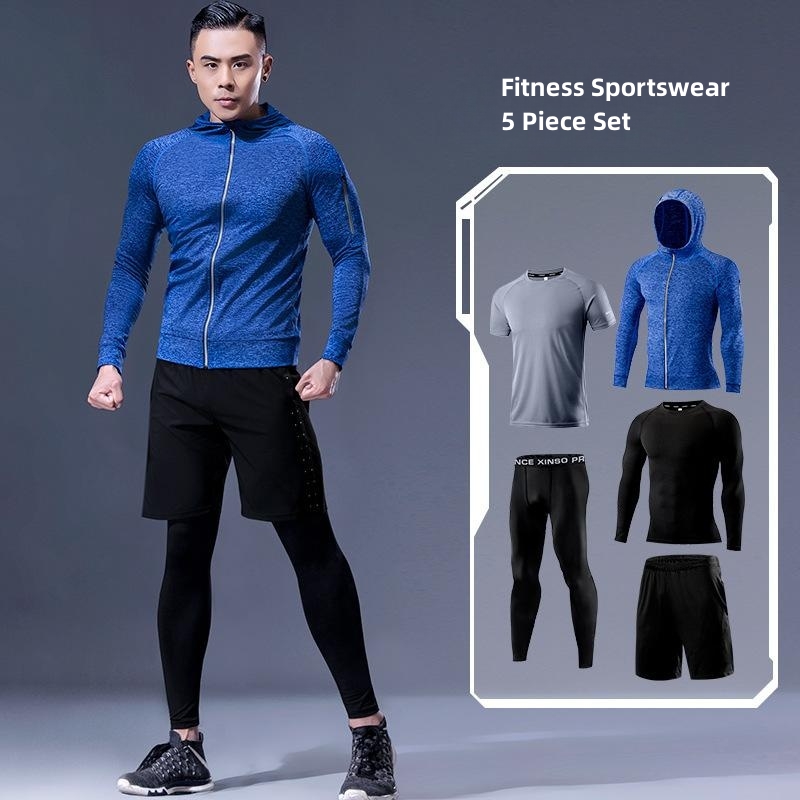 ชุดออกกำลังกายผู้ชาย 5 ชิ้น ชุ - Running Gear Autumn บทวิจารณ์และราคา