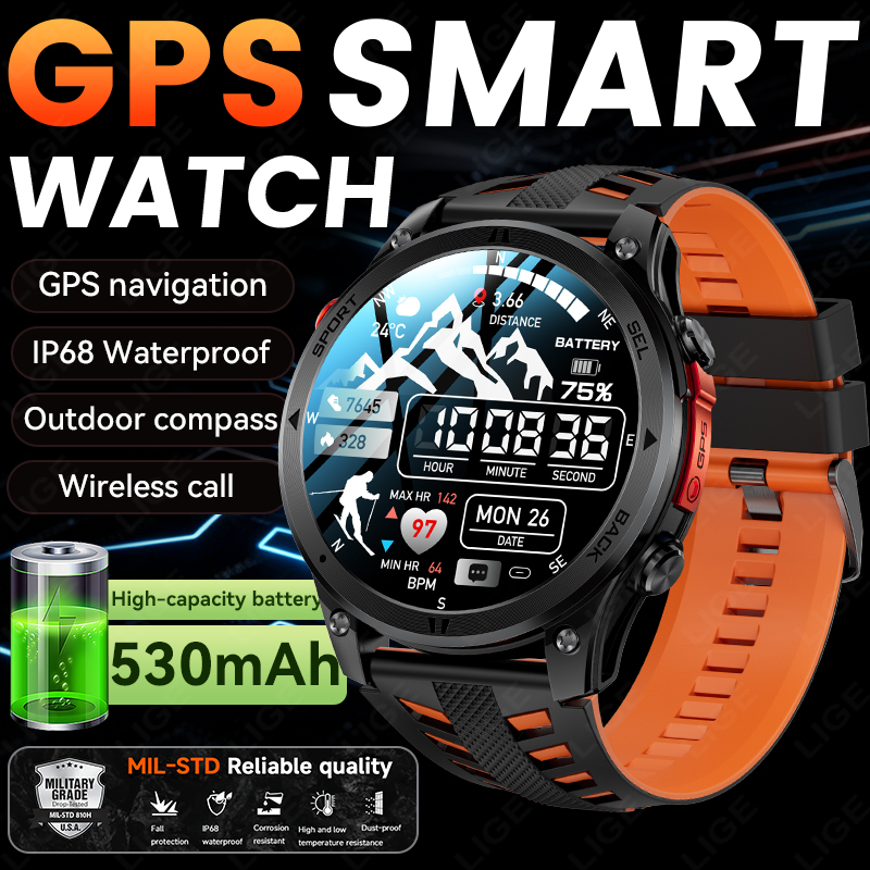 LIGE ทหาร GPS สมาร์ทวอทช์ GPS  - Gps Running Watch บทวิจารณ์และราคา